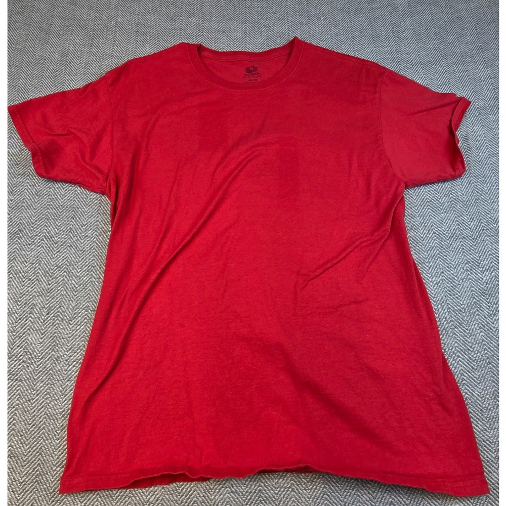 Fruit of the Loom Platinum Mens Medium Red Cotton Short Sleeve Crew Neck T-Shirt